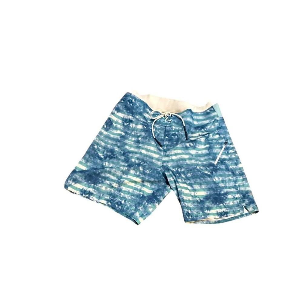 Lululemon Swimsuit Mens 32 Blue Striped Casual Preppy Lined Shorts Trunks Beach